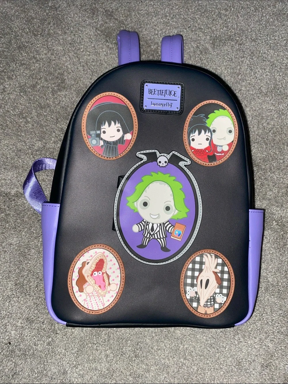 Loungefly Beetlejuice Kids Backpack - Black & Purple